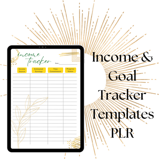 Income & Goal Tracker Templates PLR