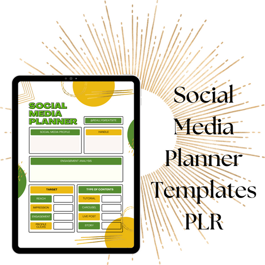 Social Media Planner Templates PLR